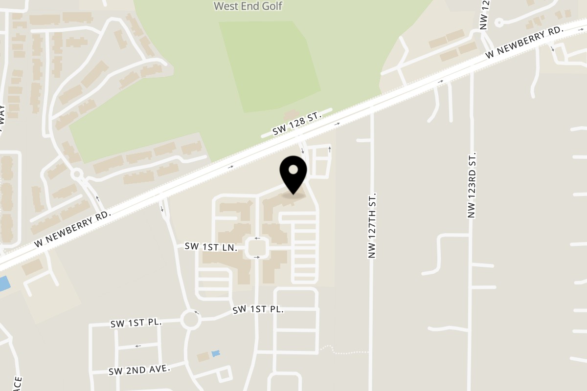 Map showing the location of Dave's New York Deli on 12921 SW 1st road Tioga Town in Newberry